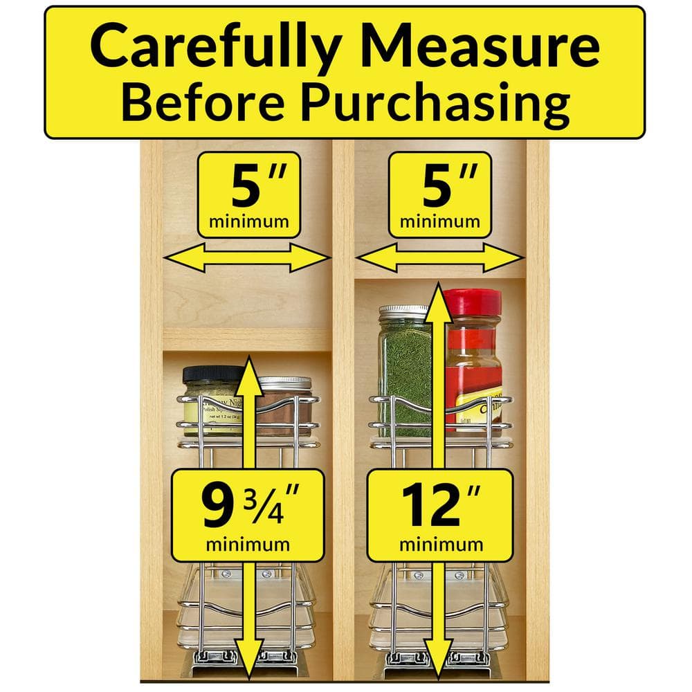 Chrome Double Tier Pull Out Spice Rack Organizer