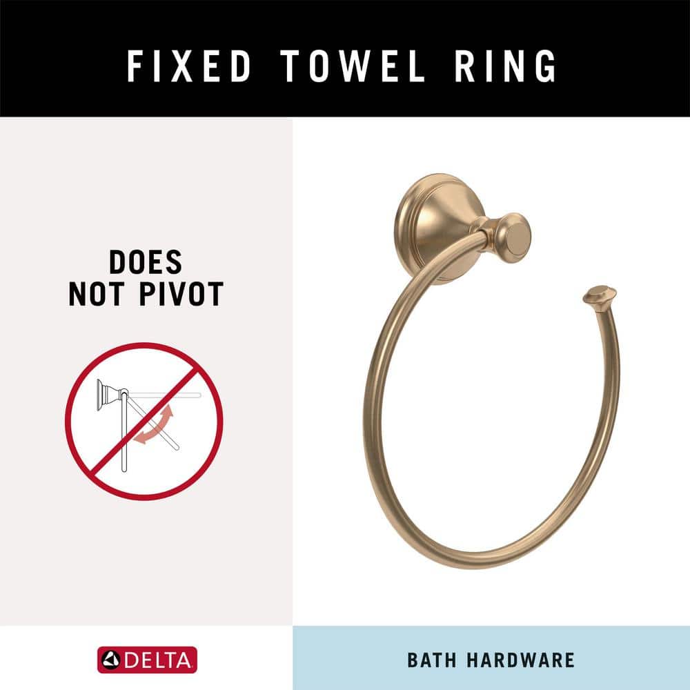 Champagne Bronze Wall Mounted Towel Ring with Stainless Steel Finish