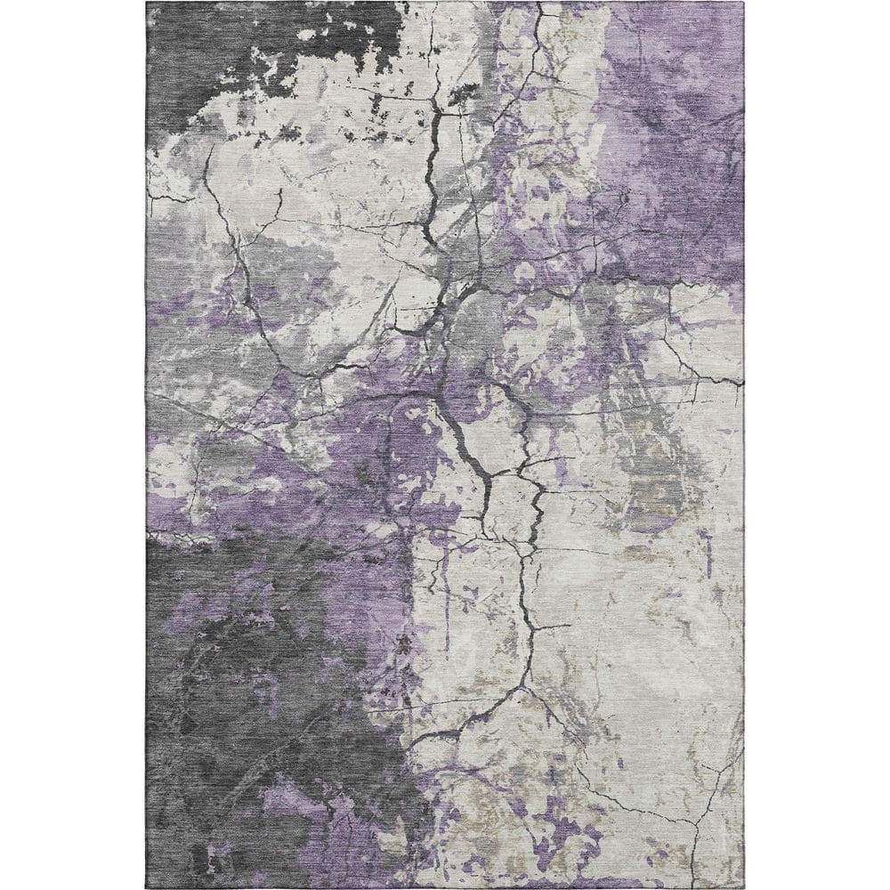 Mayfield Premium Machine Washable Abstract AMF2431 Lavender 5 ft. x 7 ft. 6 in. Area Rug price history on PriceWatchPro