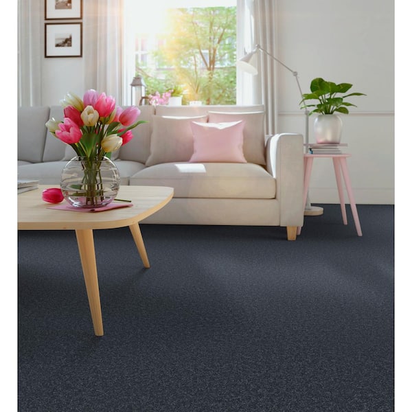 Park Royal - Color Navy Blazer Blue 52 oz. Nylon Texture Installed Carpet
