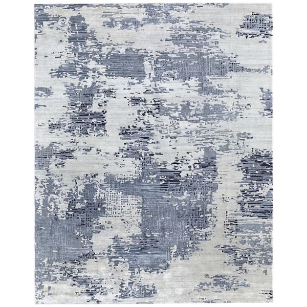 Blue 9 x 12 ft. Tufted Abstract Rectangle Indoor Area Rug