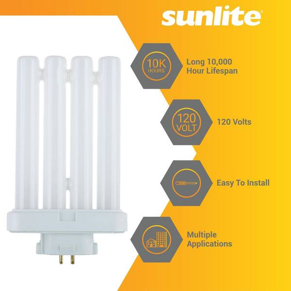 Sunlite 6 in. 27-Watt Linear 4-Pin Quad Tube GX10Q-4 Base FML Fluorescent Tube Light Bulb in Warm White, 3000K (2-Pack)