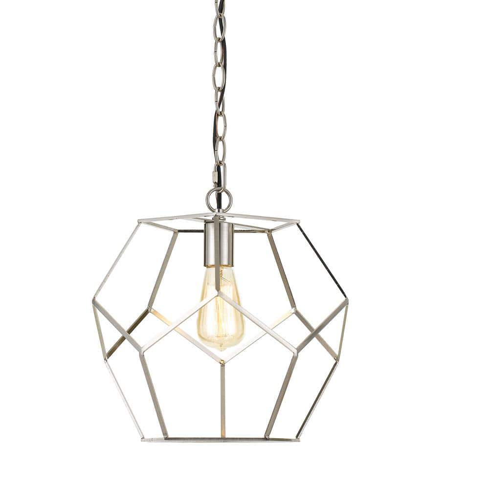 Bellini 15" Geometric Brushed Nickel Indoor/Outdoor Pendant Light