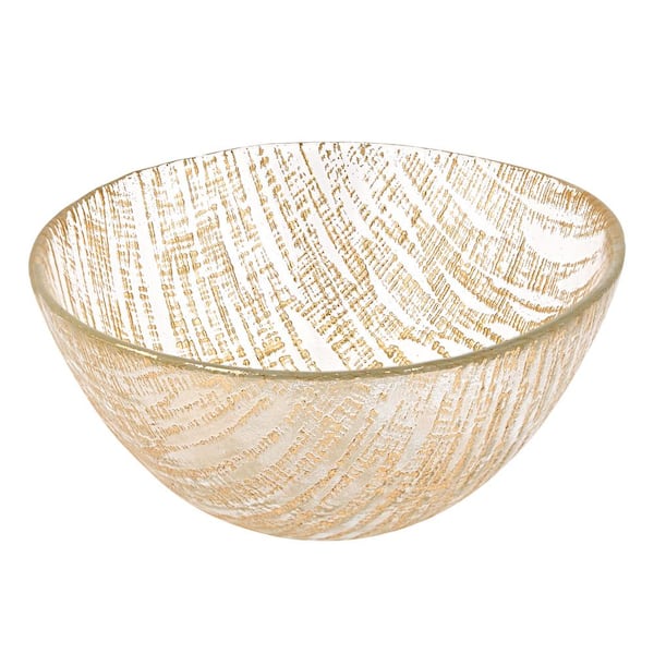 Badash Crystal 6 in. Secret Treasure Gold Mouth Blown Glass Bowl