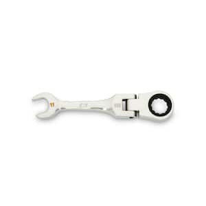 11 mm 90-Tooth 12 Point Stubby Flex Ratcheting Combination Wrench