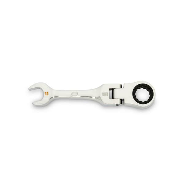 GEARWRENCH 11 mm 90-Tooth 12 Point Stubby Flex Ratcheting Combination Wrench
