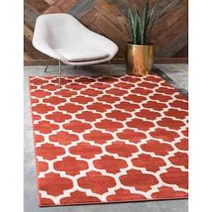 Trellis Philadelphia Terracotta/Beige 5' 0 x 8' 0 Area Rug