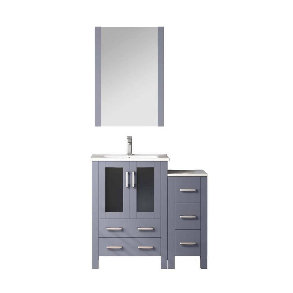 Volez 36 in W x 18.25 in D Dark Grey Bath Vanity with Ceramic Top, Side Cabinet, Faucet Set, and 22 in Mirror price history on PriceWatchPro