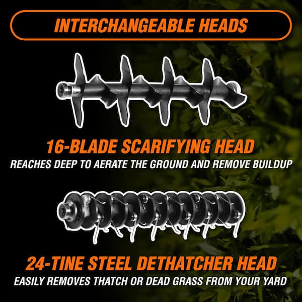 WEN 15 in. 13 Amp 2-in-1 Electric Dethatcher and Scarifier with