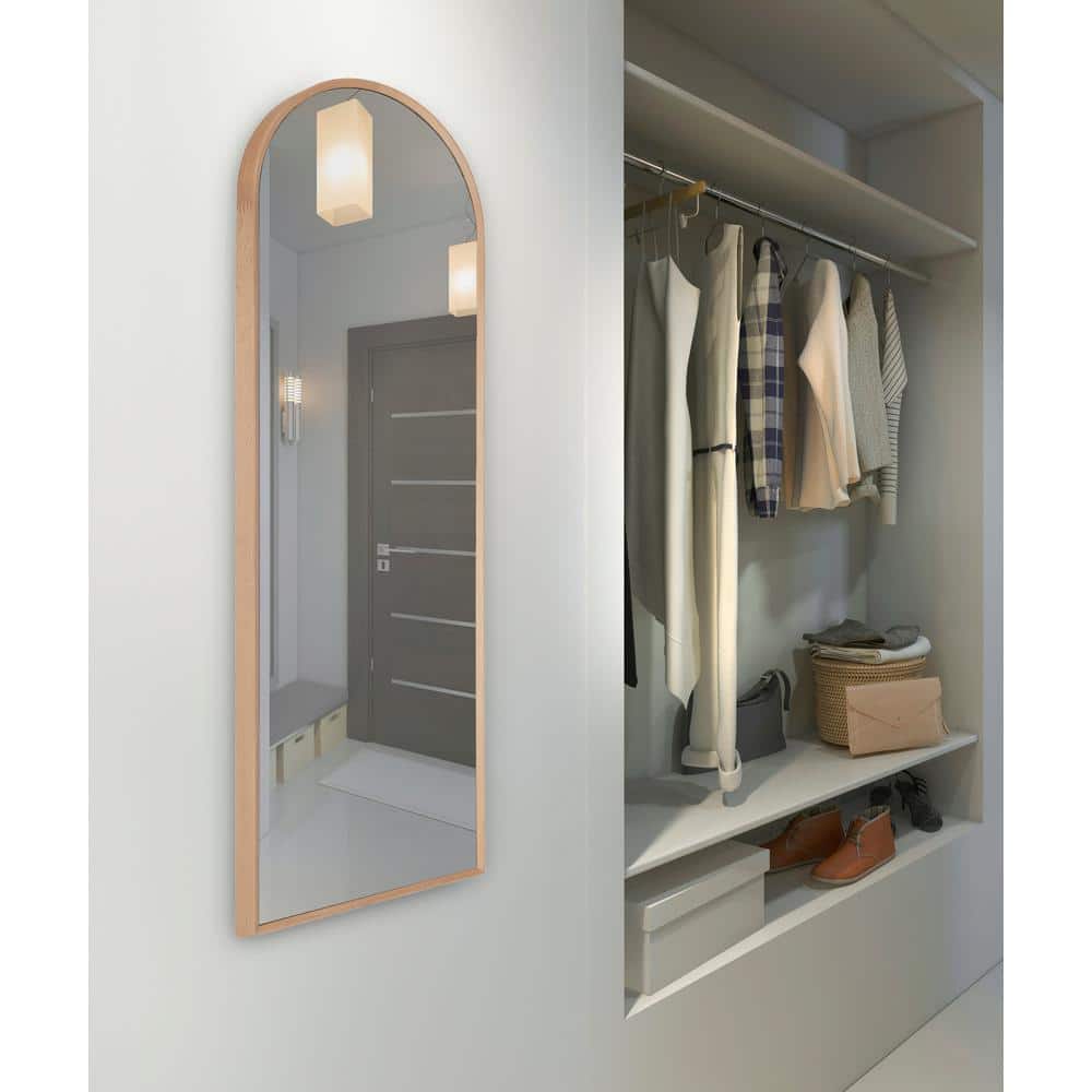 Nordlund Solid Beechwood Full-Length Arch Wall Mirror in Rustic Brown