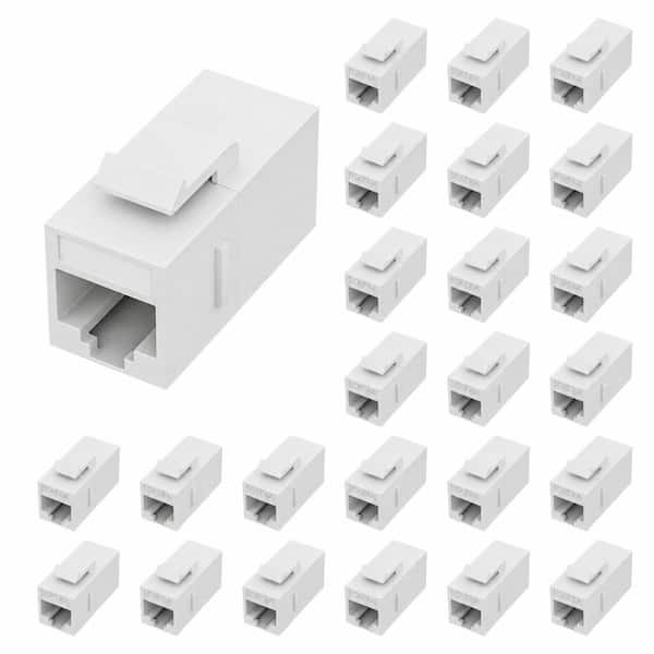 Cat6A RJ45 Keystone Coupler 25-Pack, 10 Gbps UTP for Cat6a/Cat6/Cat5e/Cat5