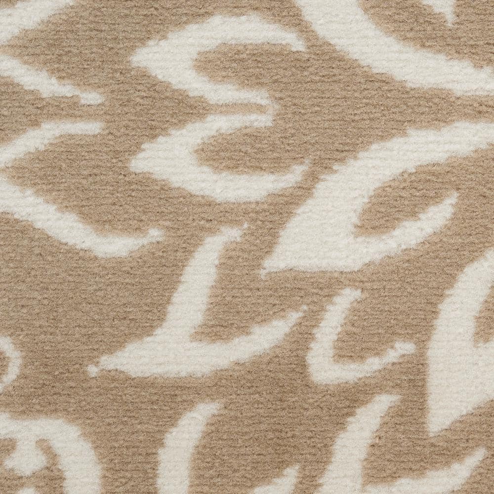 Taupe Floral Synthetic Rectangular 8' x 10' Area Rug