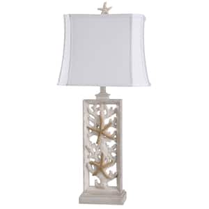 South Cove 33 in. Weathered Cream Table Lamp
