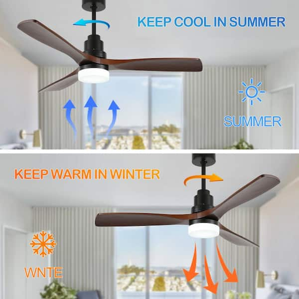 Oaks Aura Novella 52in. LED Solid Wood Scandi Ceiling Fan With