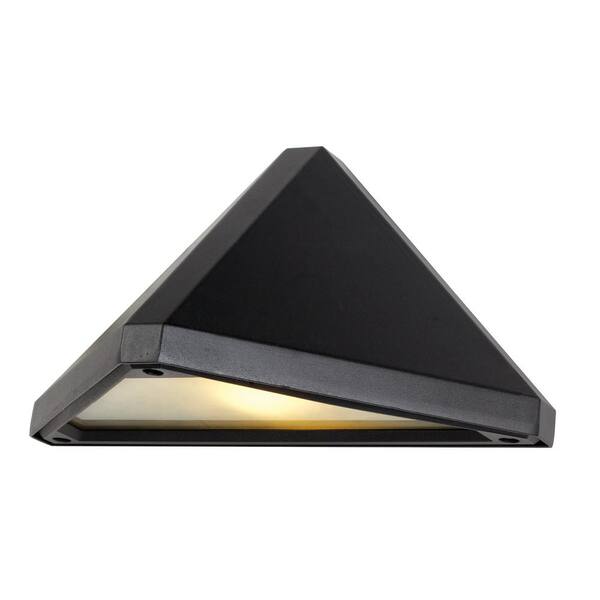 Bel Air Lighting 1-Light Fluorescent Black Outdoor Triangle Wall Lantern Sconce