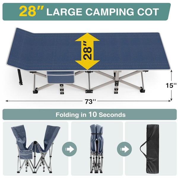 SEEUTEK Folding Camping Cot for Adults-Heavy Duty 1200D Oxford
