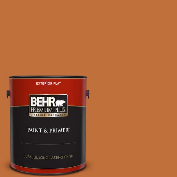 BEHR PREMIUM PLUS 1 gal. #S-H-260 Tiger Stripe Flat Exterior Paint & Primer