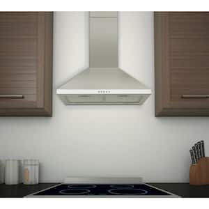 24 in. Convertible Wall Mount Pyramid Range Hood in Stainless Steel with LED lights