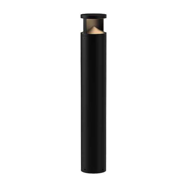Dover 39 in. 1-Light 24-Watt Black 120-Volt 2500 Lumens Hardwired Integrated LED Exterior Landscape Bollard