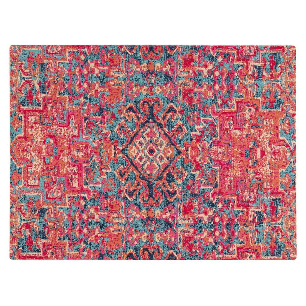 Merida Multicolor Jacquard Polyester Rectangular Chair Mat