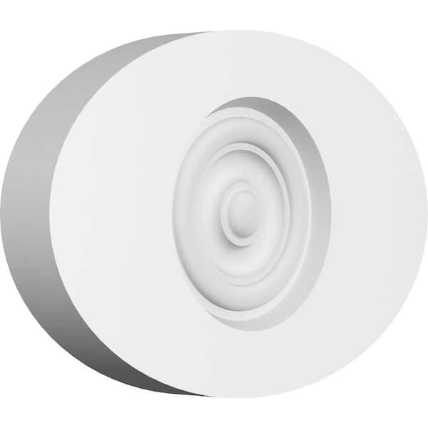 Ekena Millwork 8 in. W x 5-1/4 in. H x 1 in. P Standard Dalton Bullseye Rosette with Square Edge (2-Pack)