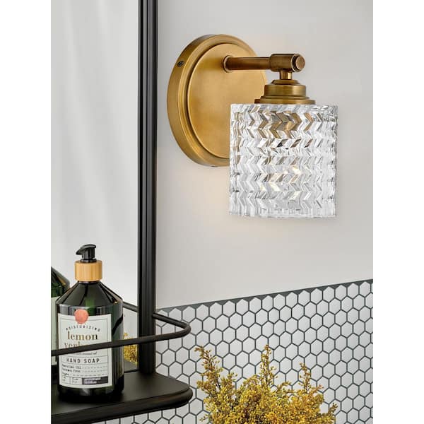 Elle 5.5 in. 1 Light Heritage Brass Vanity Light