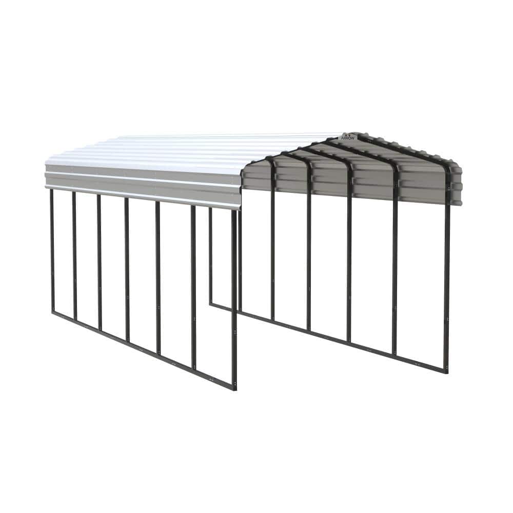 Eggshell Steel Carport Kit with Galvanized Roof