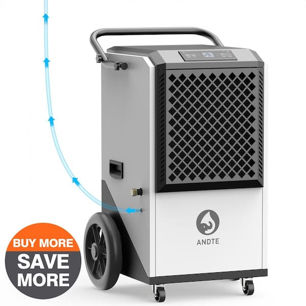 250 pt. 8,000 sq.ft. Heavy Duty Quiet Dehumidifier in White, with Pump and Drain Hose for Basement, Garge, Auto Defrost