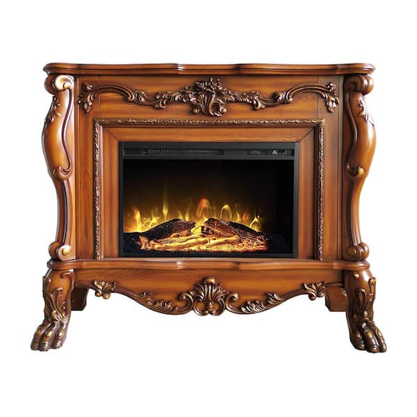 Acme Furniture - Dresden 47 in. Freestanding Wooden Electric Fireplace in Cherry Oak