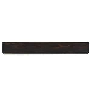 72 in. W x 9 in. D Espresso Rustic Wood Fireplace Mantel Wall-Mounted Floating Shelf