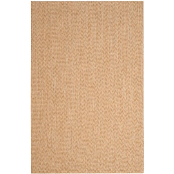 SAFAVIEH Courtyard Natural/Cream 9 ft. x 12 ft. Geometric Indoor/Outdoor Patio  Area Rug