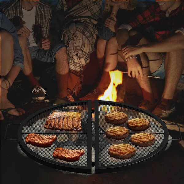 Portable Bbq Grill Stainless Steel Folding Split Fire Pit Cooking