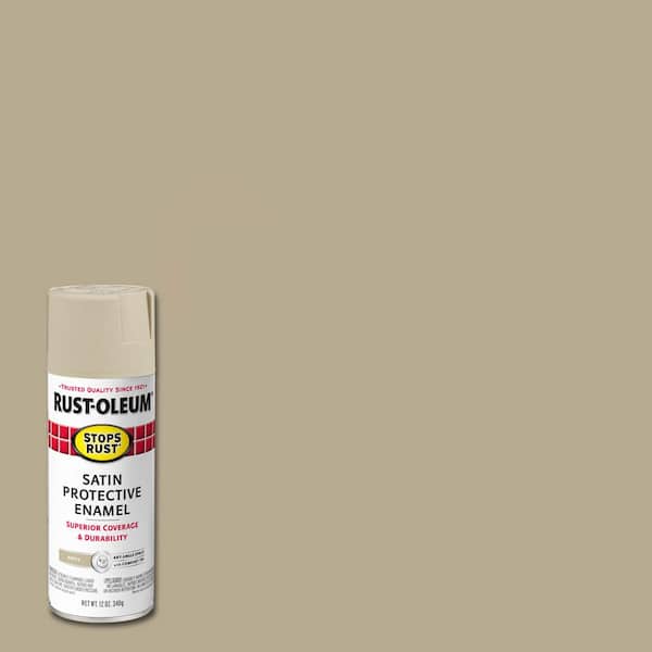 Rust-Oleum Stops Rust 12 oz. Protective Enamel Satin Putty Spray Paint (6-Pack)