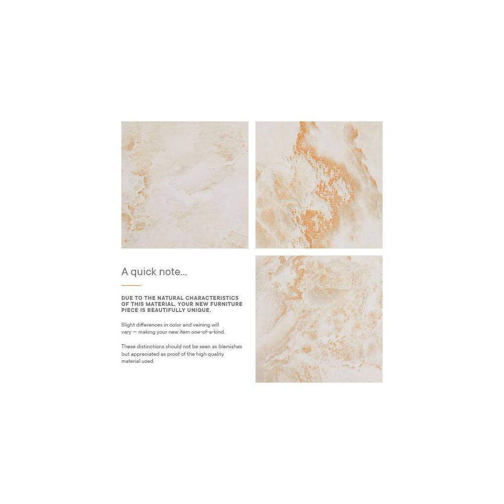 Alora Round Honey Onyx Faux Stone Concrete Coffee Table