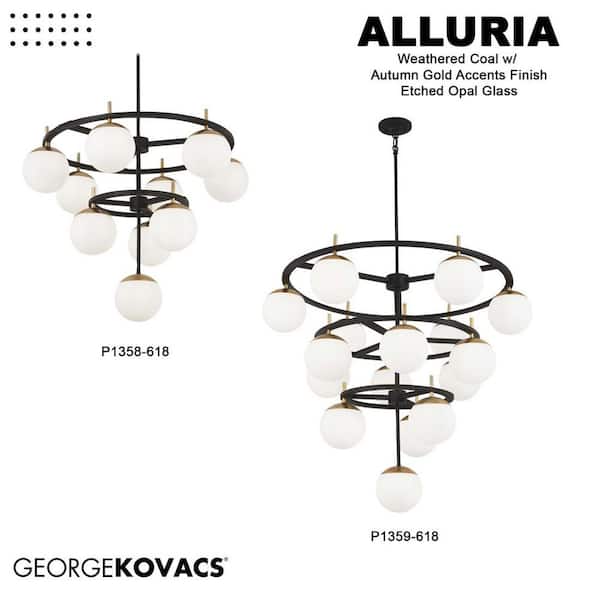 George Kovacs Alluria 3-Light Weathered Black with Autumn Gold