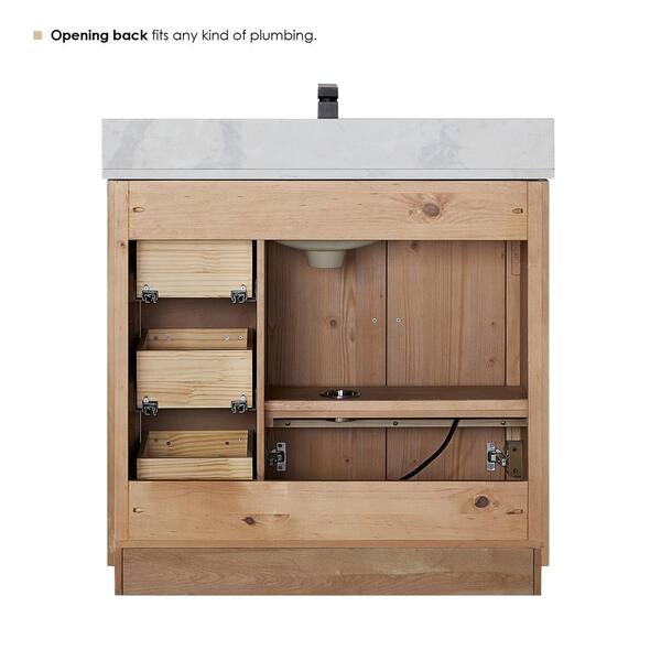 Altair Floral 36 in. W x 22 in. D x 33 in. H Single Sink