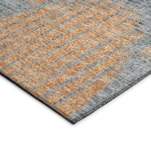 Yuma Gold 1 ft. 8 in. x 2 ft. 6 in. Geometric Indoor/Outdoor Washable Area Rug