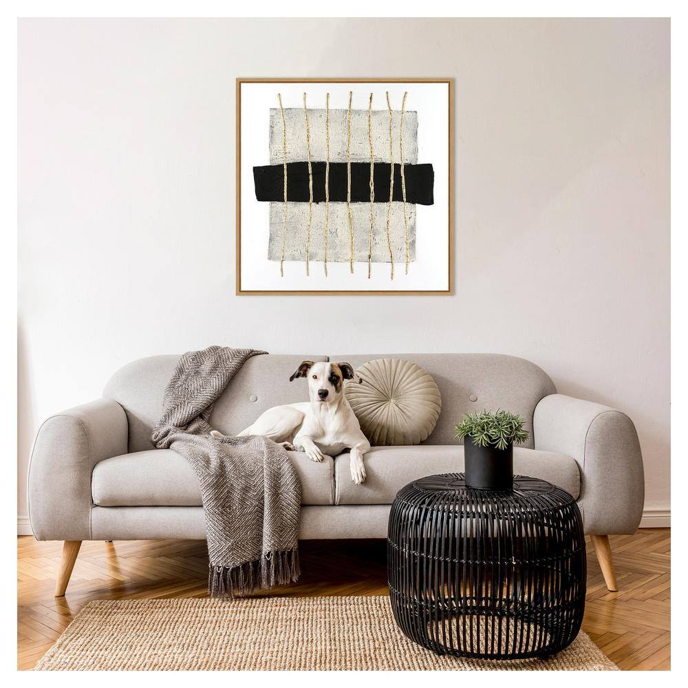 Textured Tablets II Abstract Canvas Art with Sylvie Maple Frame