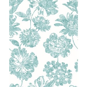 Folia Aqua Floral Aqua Wallpaper Sample