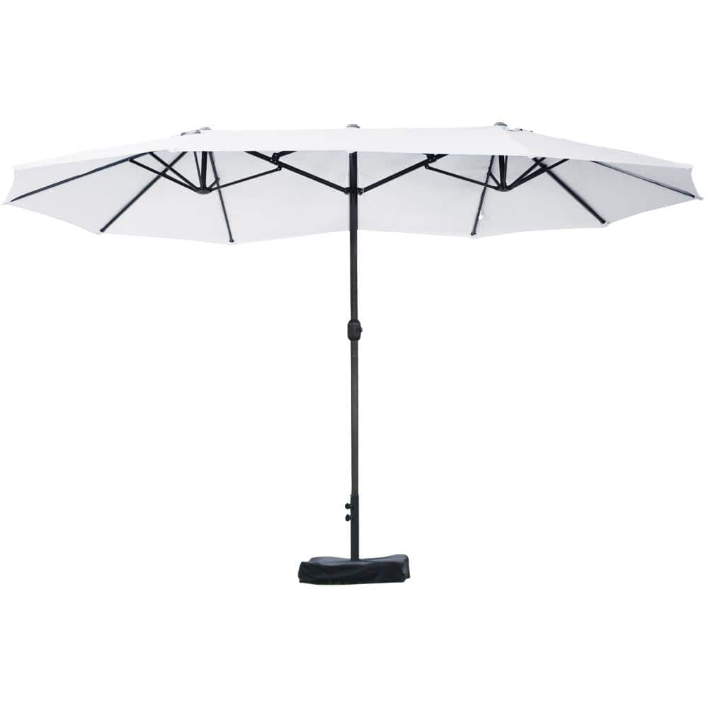 3.5 in. W x 3.1 in. H 15ft Steel Rectangular Double-Sided Patio Umbrella with Base, Crank & Sun Protection,Beige price history on PriceWatchPro