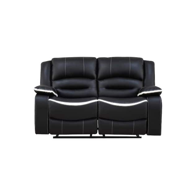 Acme Furniture Broderick Ebony and Cream PU Loveseat