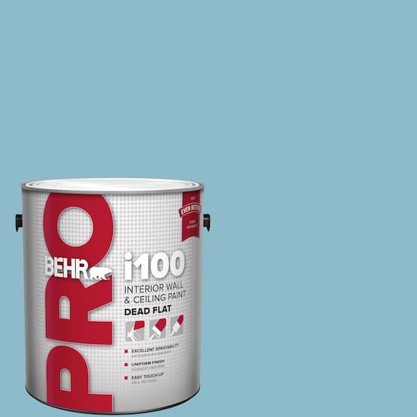 BEHR PRO 1 gal. #S460-3 Blue Echo Dead Flat Interior Paint