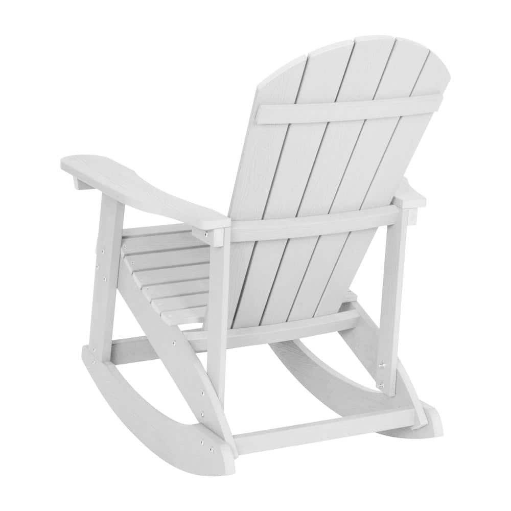 White Poly Lumber Classic Adirondack Rocking Chair