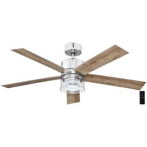 Crysalis 52 in. Integrated CCT LED with Bubble Glass Indoor Chrome Ceiling Fan with Remote Control