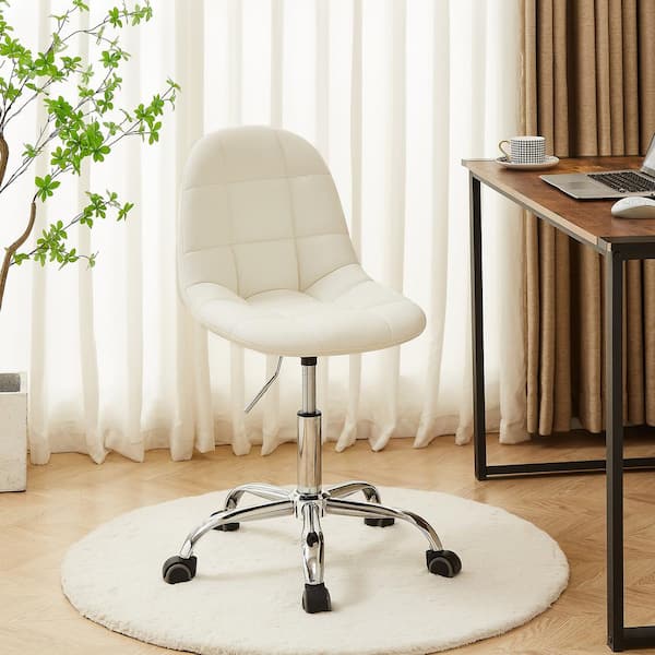 VECELO Modern Armless Home Office Stool, Height Adjustable Office