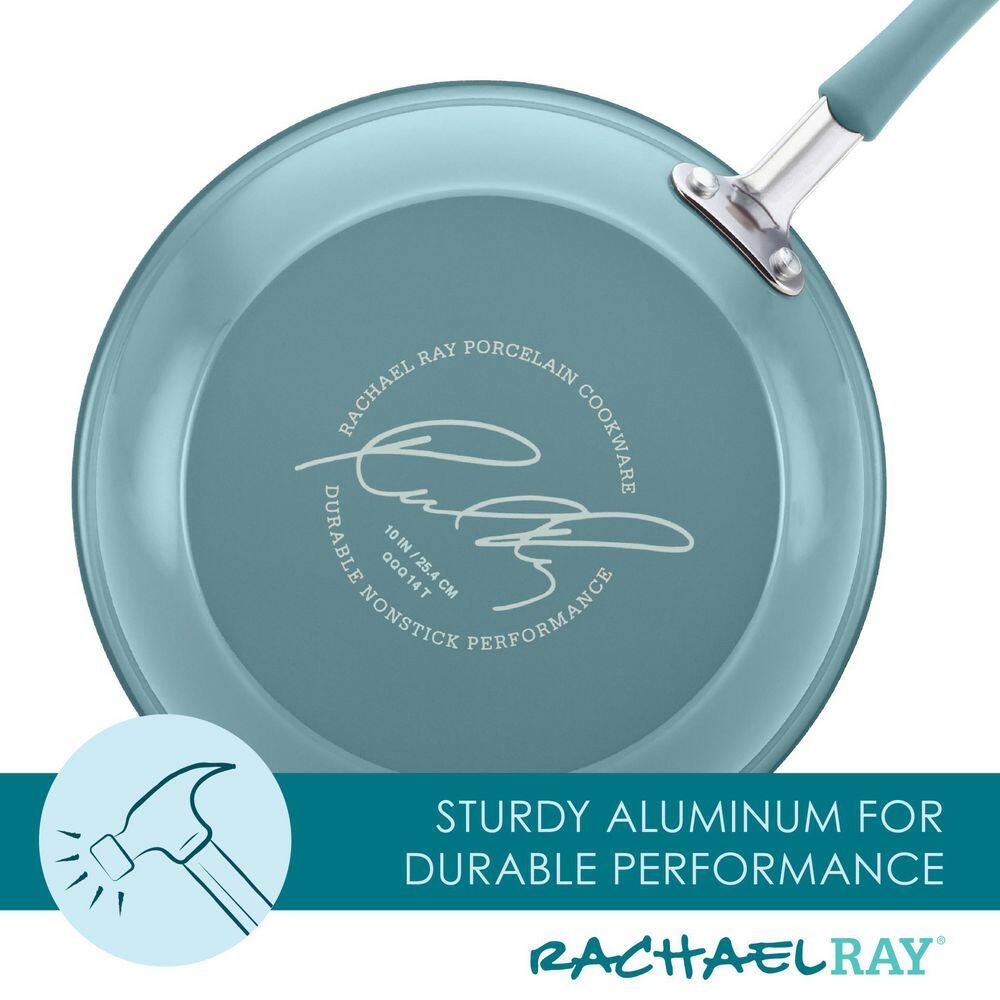 Agave Blue 10-Piece Nonstick Aluminum Cookware Set with Enamel Finish