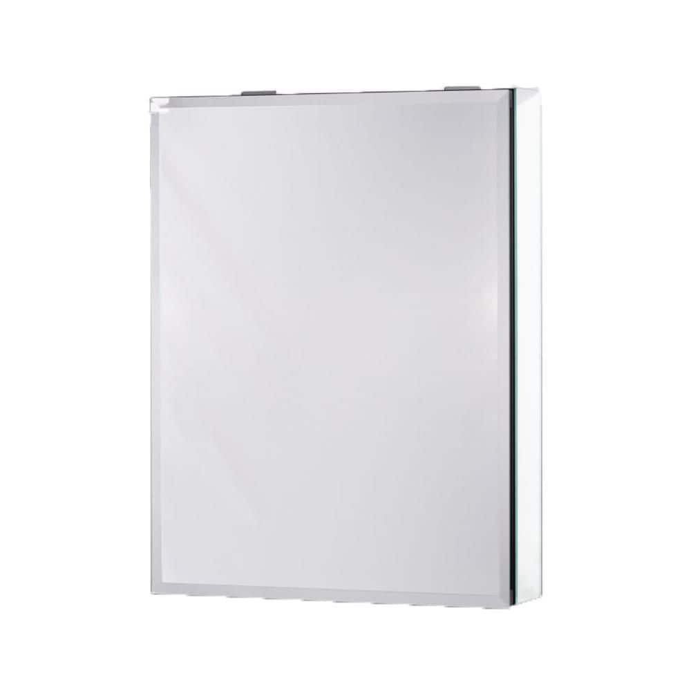 20 in. W x 26 in. H Rectangular Silver Aluminum Surface Mount Medicine Cabi
