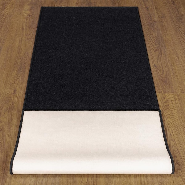 Ottomanson Ottohome Collection Solid Design Black 2 ft. 3 in. x 3 ft. Area Rug