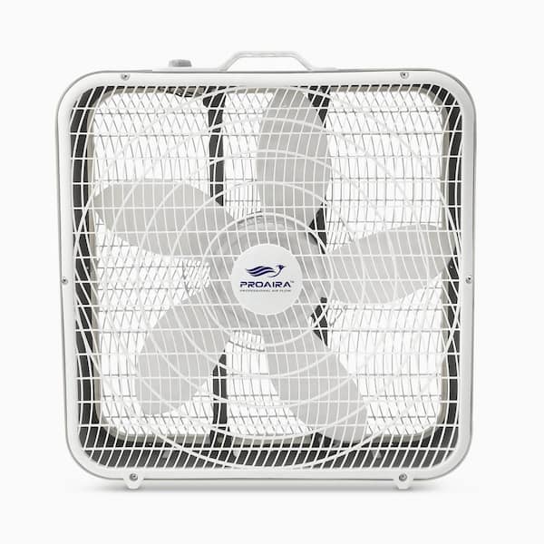 PROAIRA 20 in Box Fan in White with 3 Speed Control and Carry Handle