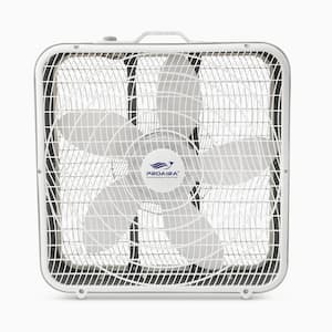 20 in Box Fan in White with 3 Speed Control and Carry Handle